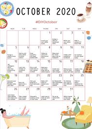 October Calendar 2020 In 2020 Diy Recipe Cards October Calendar Unique Diy