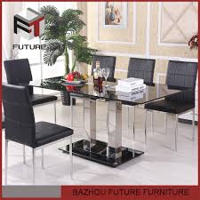 Modern design 5 pieces dining room furniture round glass table & chairs set icvo. Stainless Steel Dining Room Table Front Design