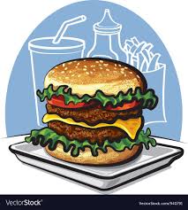 Hamburger Vector Image On Vectorstock Hamburger Food Drawing Art Drawings For Kids