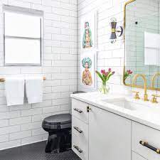 If you don't want your bathroom backsplash idea to just fade into the background, forgo white grout with your white subway tile and opt for charcoal or black instead. 16 Subway Tile Bathroom Ideas To Inspire Your Next Remodel