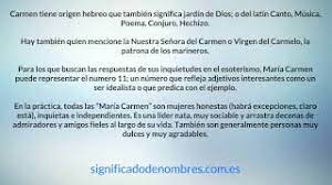 Significado De Maria Carmen