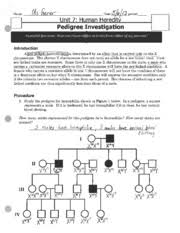 Pedigree Investigation Answer Key Name 5 M Date J 3