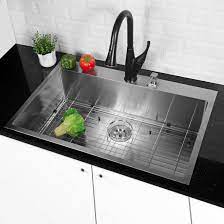 Integrated kitchen sinks are when the countertop transitions seamlessly into a sink made of the same material, creating a clean and smooth appearance. Tierpen 30x22 Inch Single Drop In Bowl Sink 16 Gauge Kitchen Sinks Wayfair