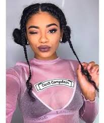 Cute Space Buns And Side Braids Natural Hair Styles Hair Curly Hair Styles