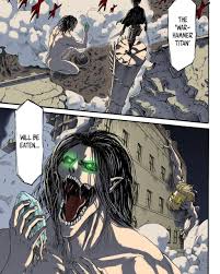 Eren Vs The Warhammer Part 3 And Eren Vs Jaws Titan Part 1 Eren Goes For The Kill On The Warh Attack On Titan Anime Attack On Titan Fanart Attack On Titan Art