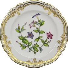 Floral design, marked alyssum, cenothora and serapias. Spode Stafford Flowers Bread Butter Plate Porcelain Gallery