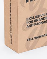 Download Kraft Box With Handle Mockup In Box Mockups On Yellow Images Object Mockups