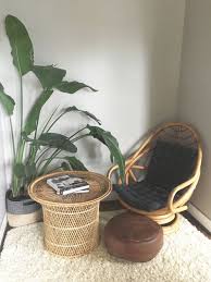 vintage rattan bamboo swivel lounge chair boho chic furniture sunroom patio deck porch furniture fan chair 1960s retr retro home decor retro home decor