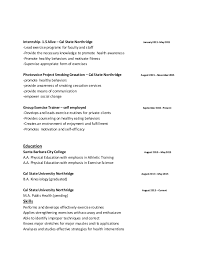 Experience teaching exercise classes for clients of all levels. Personal Group Fitness Trainer Resume Cv