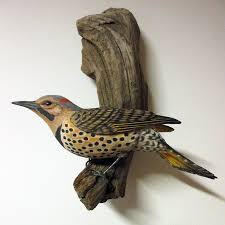 Northern Flicker Brown Bird With Red Spot On Back Of Head Image Result For Flicker Wood Carving Bird Carving Wood Carving Waterfowl Art