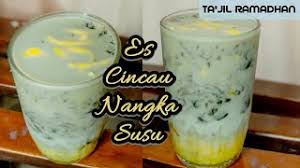 Resep es cincau dengan bahan utama cincau hijau atau cincau hitam ( janggelan ) mudah dan gampang membuatnya. Es Cincau Nangka Susu Es Buka Puasa Seger Takjil Buka Puasa Simpel Youtube