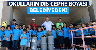 740 x 555 jpeg 46 кб. Okullarin Dis Cephe Boyasi Belediyeden Egeyon Haber