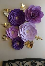 Purple paper flowers wall decor. 5 Pc 16 11 Purple Paper Flowers Lilac Paper Flowers Lavander Paper Flowers Party Decor Purpl Paper Flowers Craft Paper Flower Patterns Paper Flower Decor
