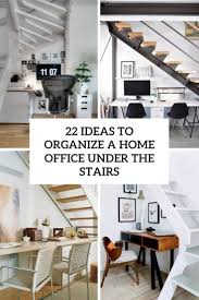 An under stairs closet is probably the first thing that comes to mind when thinking about what could best go in this space. 22 Ideas To Organize A Home Office Under The Stairs Shelterness