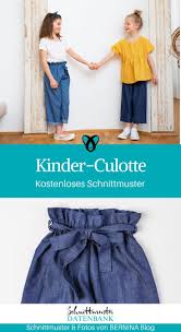 Supereinfach und schnell zu nähen. Kinder Culotte Kostenlose Schnittmuster Datenbank