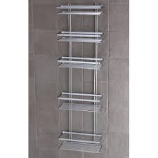 Adjustable straight decorative tension shower rod in brushed nickel. Satina Chrome 5 Tier Large Shower Caddy On Onbuy