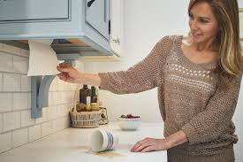 built in cabinet paper towel holder