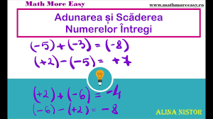 Sunt utile pentru matematica elementara. Numere Intregi Matematica Mai Usoara