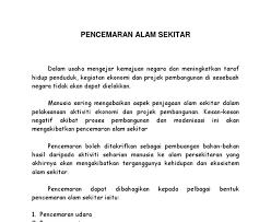 Panitia sains kvkk 2013 4. Kesan Pencemaran Alam Sekitar
