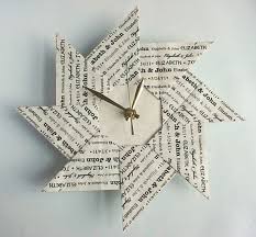 Personalized 1st Anniversary Gift Custom Origami Clock With Black Type Paper 1st Anniversary Gift Large 1st Anniversary Gifts One Year Anniversary Gifts Anniversary Gifts