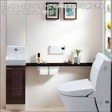 1畳タイプの小さなトイレにも設置可能なスリム手洗い器 画像はinaxコフレル 他にtotoスリムタイプも選択可能 2014年現在 オプション料金は６ ７万円程度 自動水栓 鏡の有無等で金額がアップします room toilet bathroom