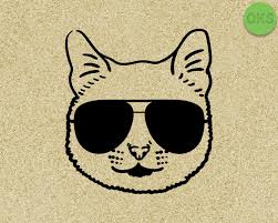 Download Cat With Sunglasses Svg Dxf Vector Eps Clipart Cricut Download By Crafteroks Thehungryjpeg Com