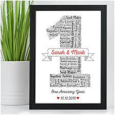 This wedding anniversary it is time to celebrate your husband for not just being a man you have been with; Personalised 1st First Wedding Anniversary Gifts Husband Wife Paper Anniversary Ebay