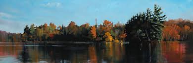 Paintings: Autumn Island Reflection-Large by Reid Thorpe Fine Art