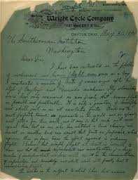 Wright Brothers Letter To Smithsonian Pg 1 Of 2 National Air And Space Museum Wright Brothers Air And Space Museum Aviation History