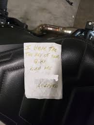 We did not find results for: I Forgot My Key In The Ignition And Had This Note Left On My Bike Motorcycles