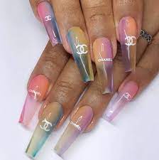 Wear gold rings as well. Nail Art Store On Instagram Chanel Nail Sticker Shopkeeki Gorgeous Jelly Set By Femi Beauty Tutorial On He Chanel Nails Wedding Acrylic Nails Nail Art