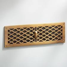 Cast Air Vent Antique Satin Brass Floor Vent Covers Satin Brass Decorative Grilles