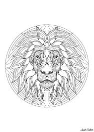 Difficult printable mandala coloring pages for adults. Complex Mandala Coloring Page With Majestic Lion Head 4 Difficult Mandalas For Adults 100 Mandalas Zen Anti Stress
