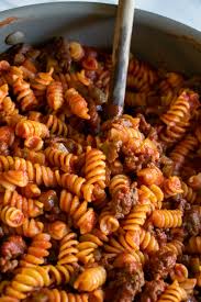 The perfect combination of pasta, ground beef, and cream cheese mixture. Tomato Beef Pasta Recipe Girl