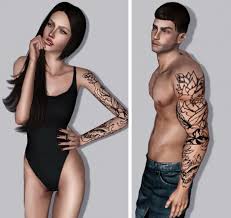 Full body tattoo for your sims 3 females and males. Half Sleeve Tattoo By Bill Sims 3 Downloads Cc Caboodle Sims Sims 3 Cc Clothes Sims 4 Tattoos