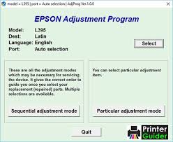 Epson L395 Resetter Adjustment Program Free Download Epson Epson Printer Programing Software