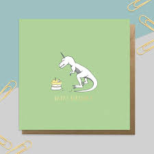 Download 2,307 birthday dinosaur stock illustrations, vectors & clipart for free or amazingly low rates! Gold Foil Unicorn Dinosaur Birthday Card By Neon Magpie Notonthehighstreet Com