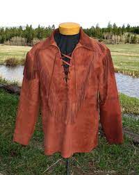 Photo Gallery Page For Buckskin Leather Shirts Leather Shirt Mountain Man Clothing Leather Outfit