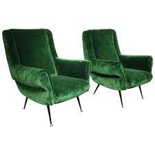 pair of vintage italian green velvet chairs green leather chair velvet chair green velvet chair