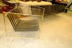 Vintage Lucite Sided Chair With Aluminum Frame And Leather Straps Vintage Lucite Side Chairs Lucite