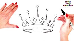 How To Draw A Crown Step By Step Crown Drawing Simple Super Easy Dra Crown Drawing Super Easy Drawings Drawing Tutorial
