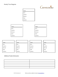 Family Tree Chart Diagram For Three Generations Pdf Form