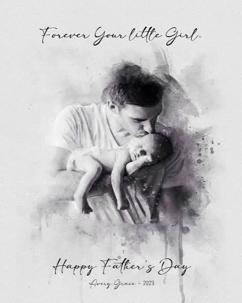 Fathers Day Gift From Daughter, Father's Day Gift From Grandkids, First Father's Day Gift, Father Son Painting Portrait, Gift for Dad - Etsy