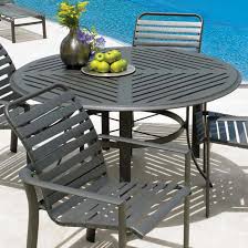 The fine furniture legs and intricate frames are presented in a rich, multilayered onyx finish. Winston Cast Aluminum Tables 54 Round Aluminum Slat Dining Table Story Lee Furniture Outdoor Dining Table