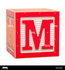 ABC Alphabet Wooden Block with M letter. 3D rendering isolated on white  background Stock Photo - Alamy