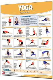 Laminated Wall Chart Fitness Poster Yoga Asanas Yoga Asanas Workout Posters Basic Yoga