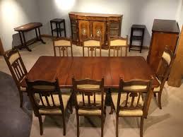 Arts & crafts classic mission style deluxe 9 drawer / 2 door dresser bureau. An Oak Arts Crafts Period Extending Dining Table And 8 Chairs 630267 Sellingantiques Co Uk