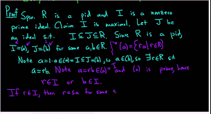 Every Nonzero Prime Ideal In A Principal Ideal Domain Is Maximal Proof Math Videos Math Proof