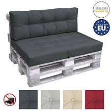 Beautissu Eco Elements Coussins Pour Canape Euro Palette Dossier 120x40x10 20cm Gris Graphite Coussin Pour Palette Coussin Canape Canape Palette