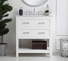 For double vanities, a width range of 60 to 72 inches is standard. Clemens 24 30 Single Sink Vanity Pottery Barn